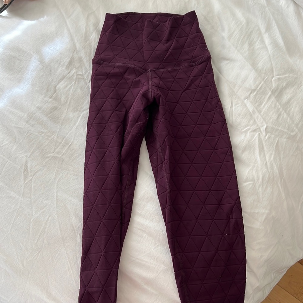 DYI quilted purple leggings